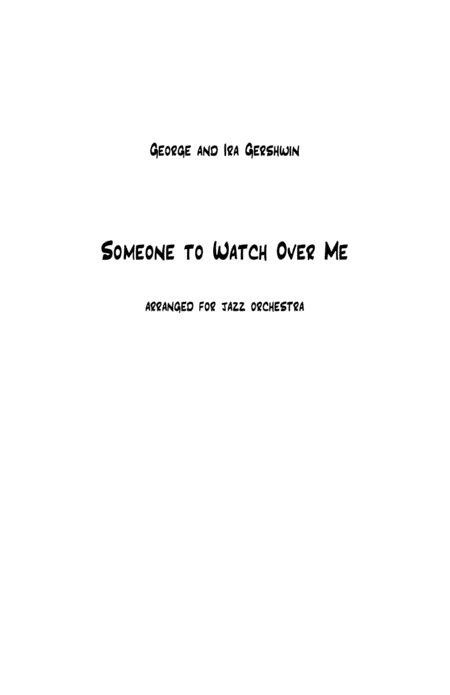 Someone To Watch Over Me (arr. Craig Peaslee)