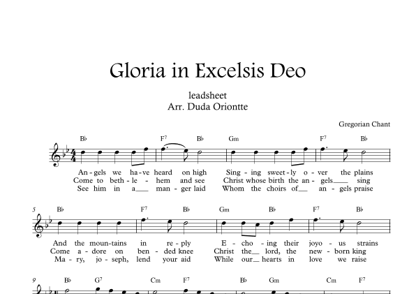 Gloria in excelsis Deo (Bb major - with lyrics) (arr. Duda Oriontte)
