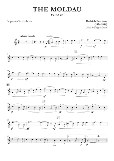 The Moldau for Soprano and Alto Saxophone with Piano (arr. Diego Marani)