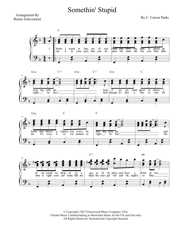 Somethin' Stupid (arr. Bernie Schweickart)