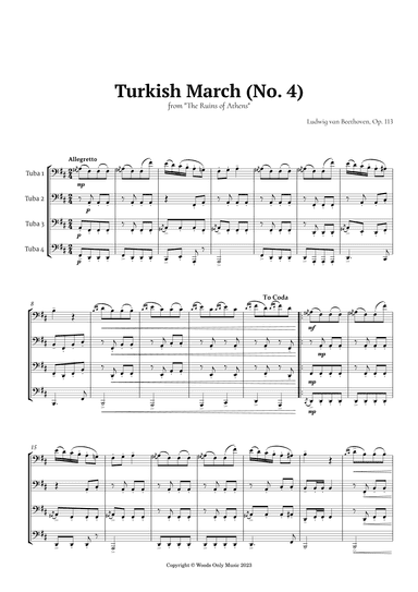 Turkish March by Beethoven for Tuba Quartet (arr. Ander)