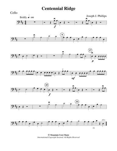 Centennial Ridge-Cello part