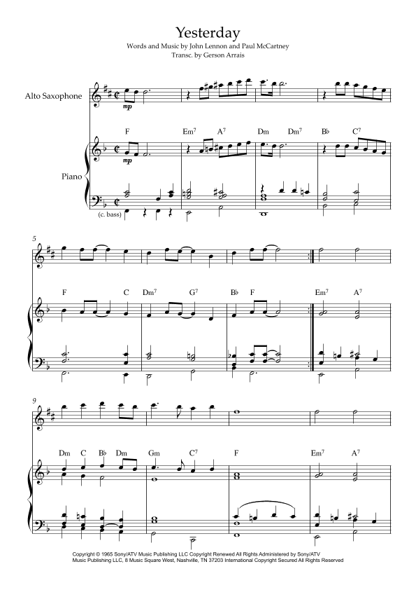 Yesterday (arr. Gerson Arrais)