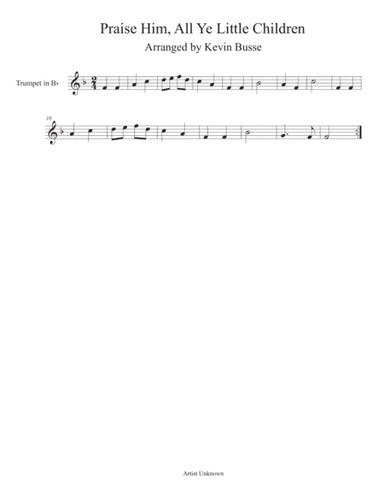 Praise Him, All Ye Little Children - Trumpet (arr. Kevin Busse)