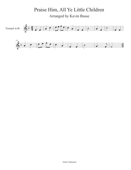 Praise Him, All Ye Little Children - Trumpet (arr. Kevin Busse)
