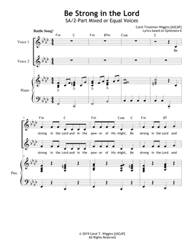 Be Strong in the Lord (SA/2-Part)