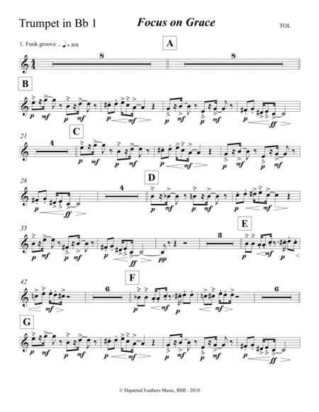 Focus on Grace ... A concerto for jazz saxophone and orchestra (2010) Trumpet 1
