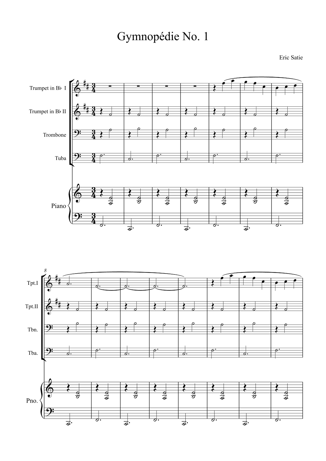 Gymnopédie No. 1 (arr. Alex Nunes Rodrigues)