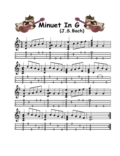 Minuet In G for Solo Ukulele (arr. Joshua Hollingsworth)