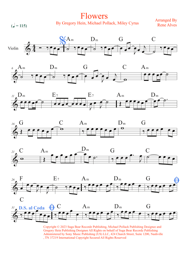 Flowers (arr. Rene Alves)