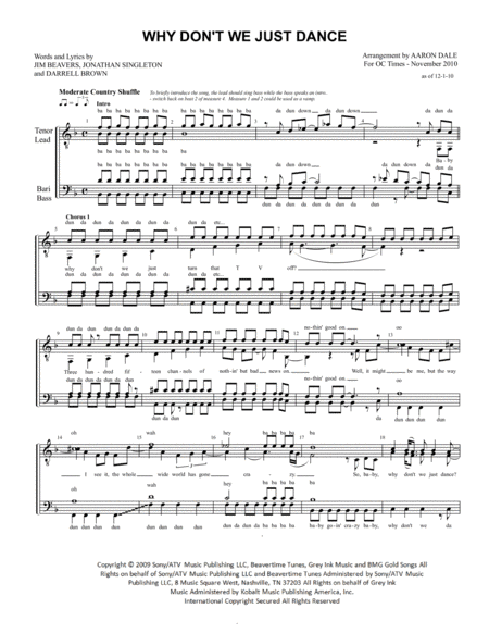 Why Don't We Just Dance (arr. Aaron Dale)