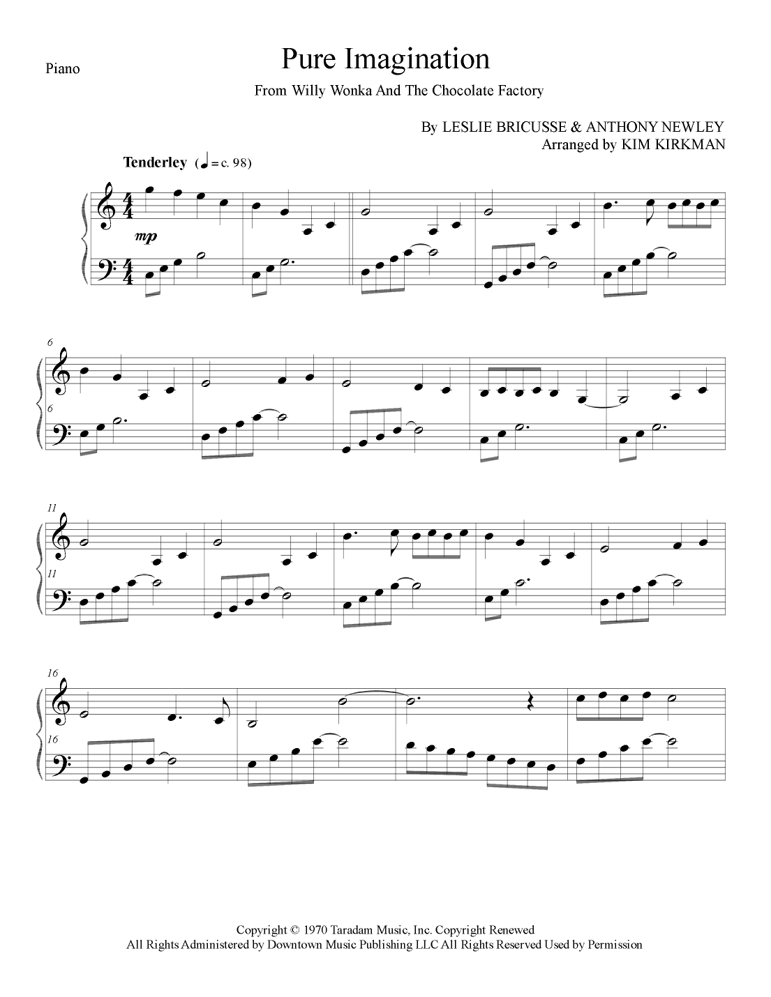 Pure Imagination (arr. Kim Kirkman)