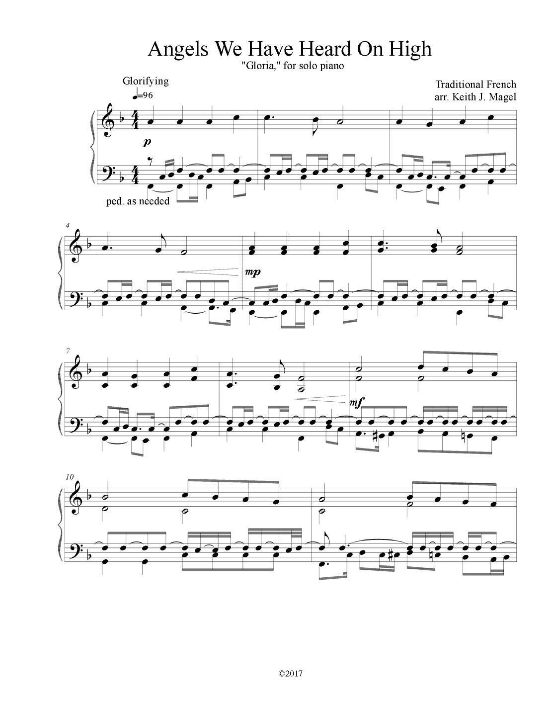 Angels We Have Heard On High (arr. Keith James)
