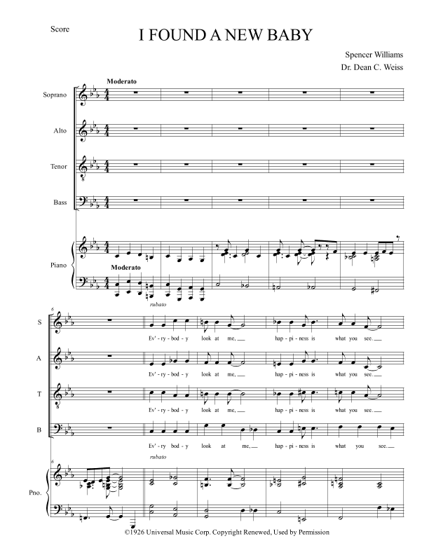 I've Found A New Baby (i Found A New Baby) (arr. DCW Productions)