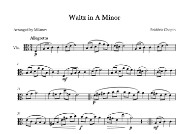 Waltz in A Minor | B. 150,  Op. Posth. | Chopin | Viola (arr. Milanov)
