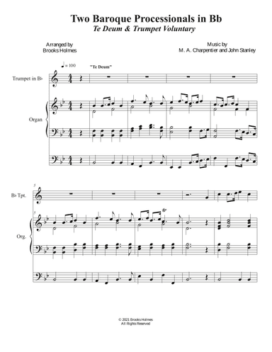 2 Baroque Processionals in Bb (Te Deum & Trumpet Voluntary) (arr. Brooks Holmes)