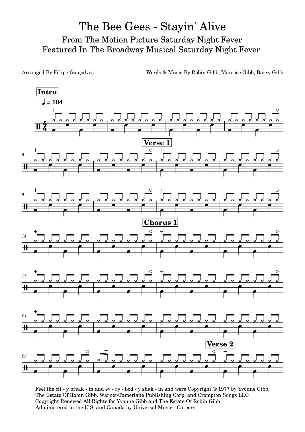 Stayin' Alive (arr. Felipe Gonçalves)