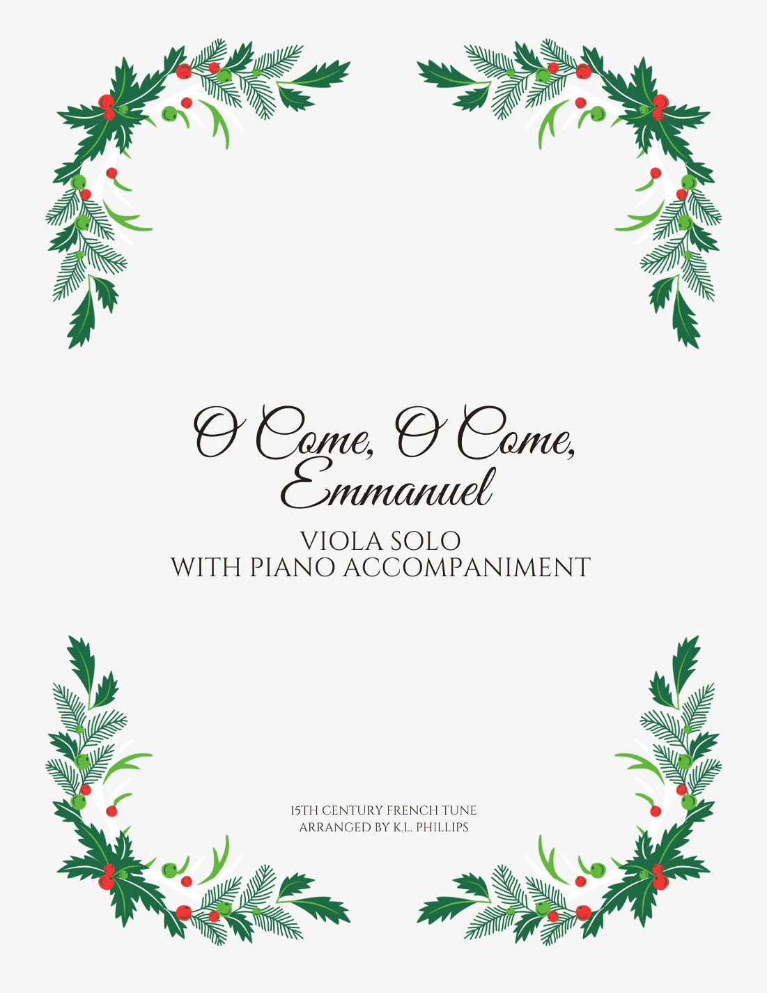 O Come, O Come, Emmanuel - Viola Solo with Piano Accompaniment (arr. K.L. Phillips)