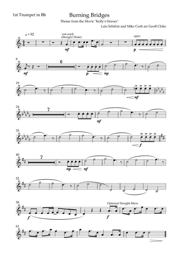 Burning Bridges (arr. Geoff Cloke)
