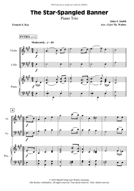The Star-Spangled Banner (arr. Gert Th. Walter)