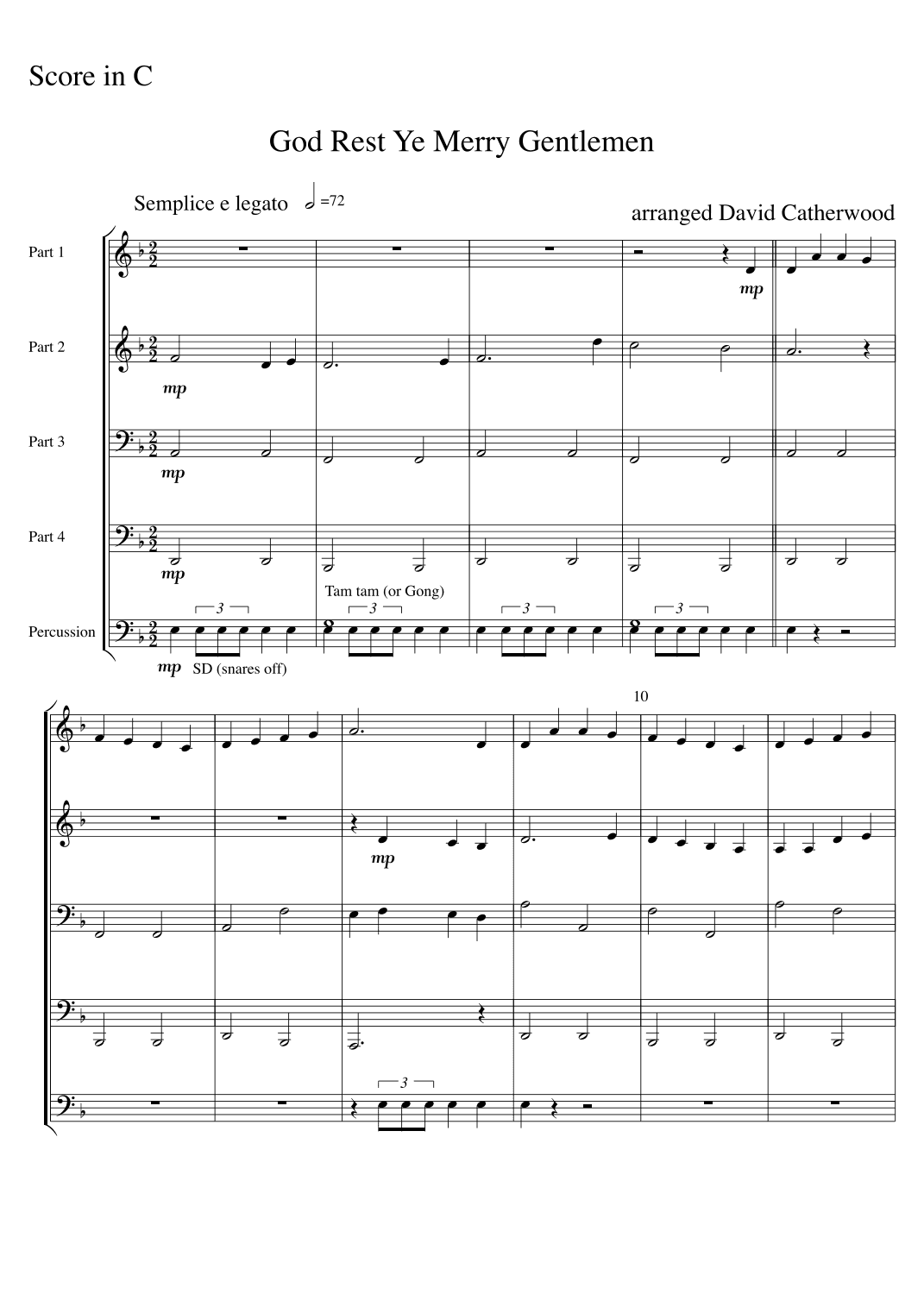 God Rest Ye Merry Gentlemen  - arranged for Flex Band (or small Brass Band)  by David Catherwood (arr. David Catherwood)