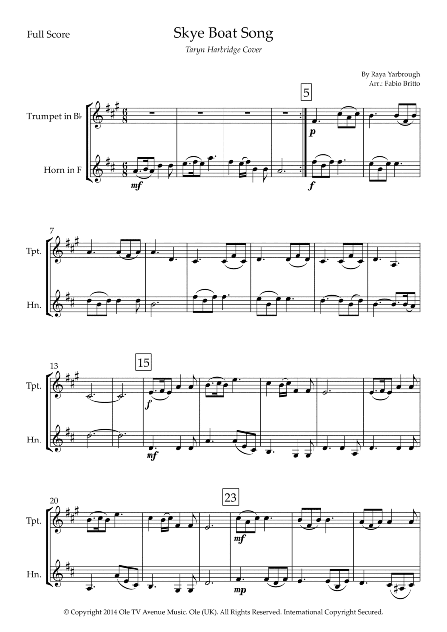 Skye Boat Song (arr. Fabio Britto)