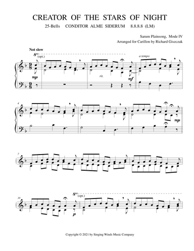 25B. Creator of the Stars of Night (CONDITOR ALME SIDERUM) (arr. Richard Giszczak)