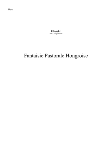 Fantaisie Pastorale Hongroise, op.26, for Flute and String Orchestra (arr.), Set of Parts (arr. Alexander Gagarinov)
