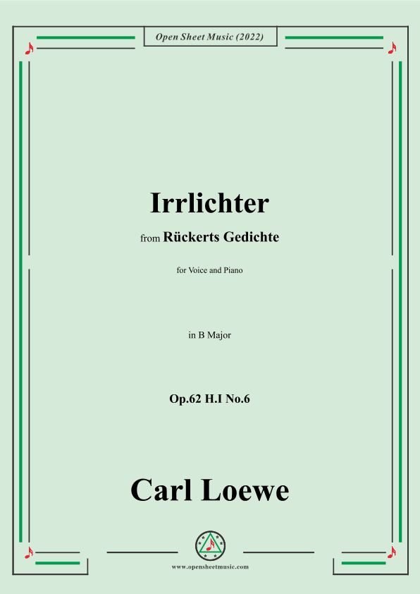 Loewe-Irrlichter,in B Major,Op.62 H.I No.6 (arr. OSM Press)
