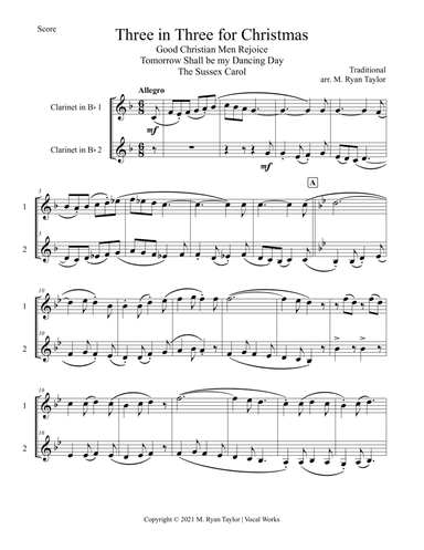 Three in 3 for Christmas (Good Christian Men Rejoice, Tomorrow Shall be my Dancing Day, The Sussex C (arr. M. Ryan Taylor)