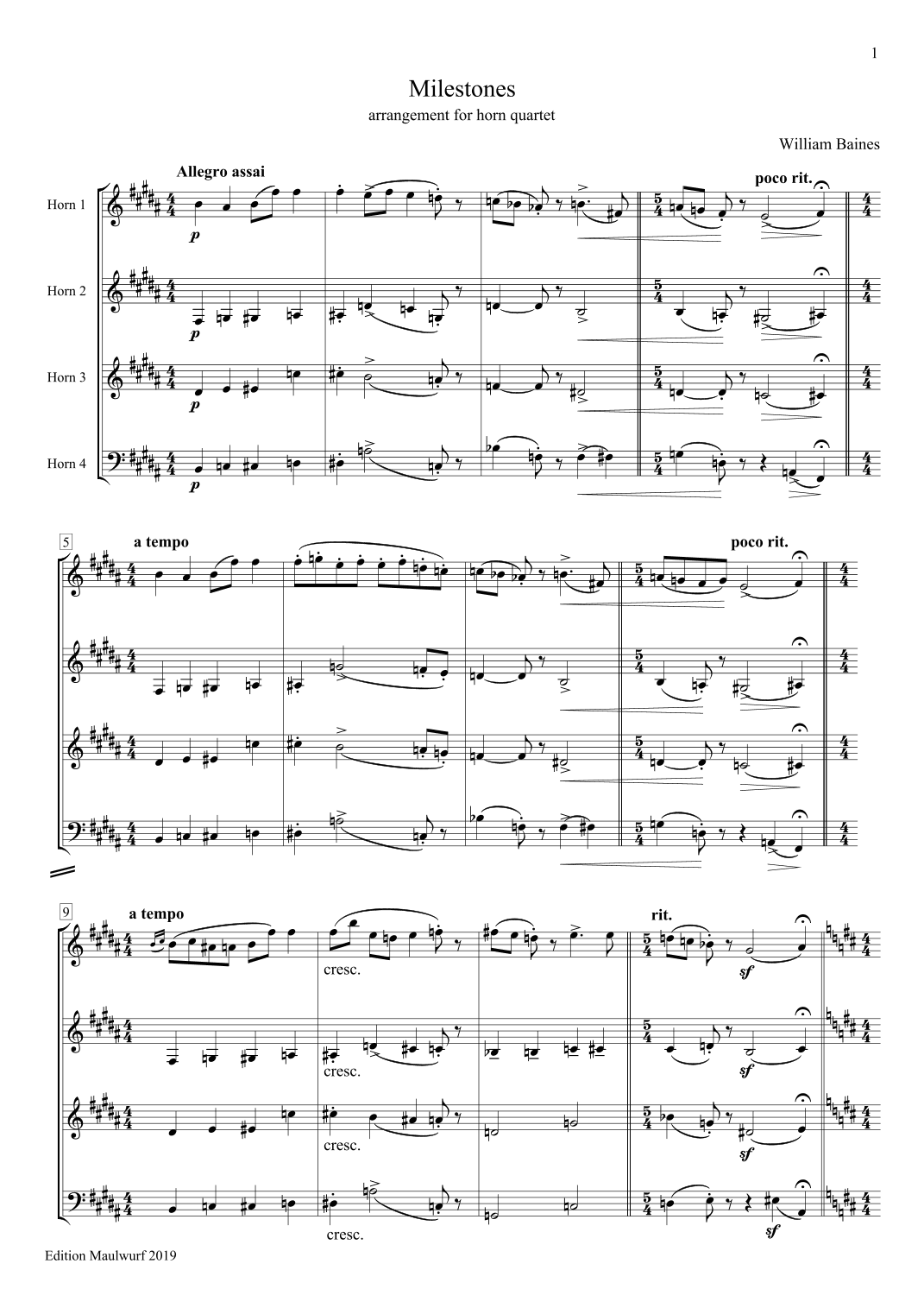 Milestones (arr. Edition Maulwurf)