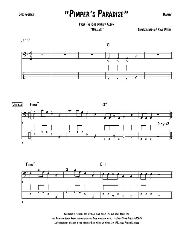 Pimper's Paradise (arr. Accubass)