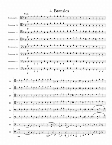 Capriol Suite Bransles for 8 trombones (arr. Philip Brink)