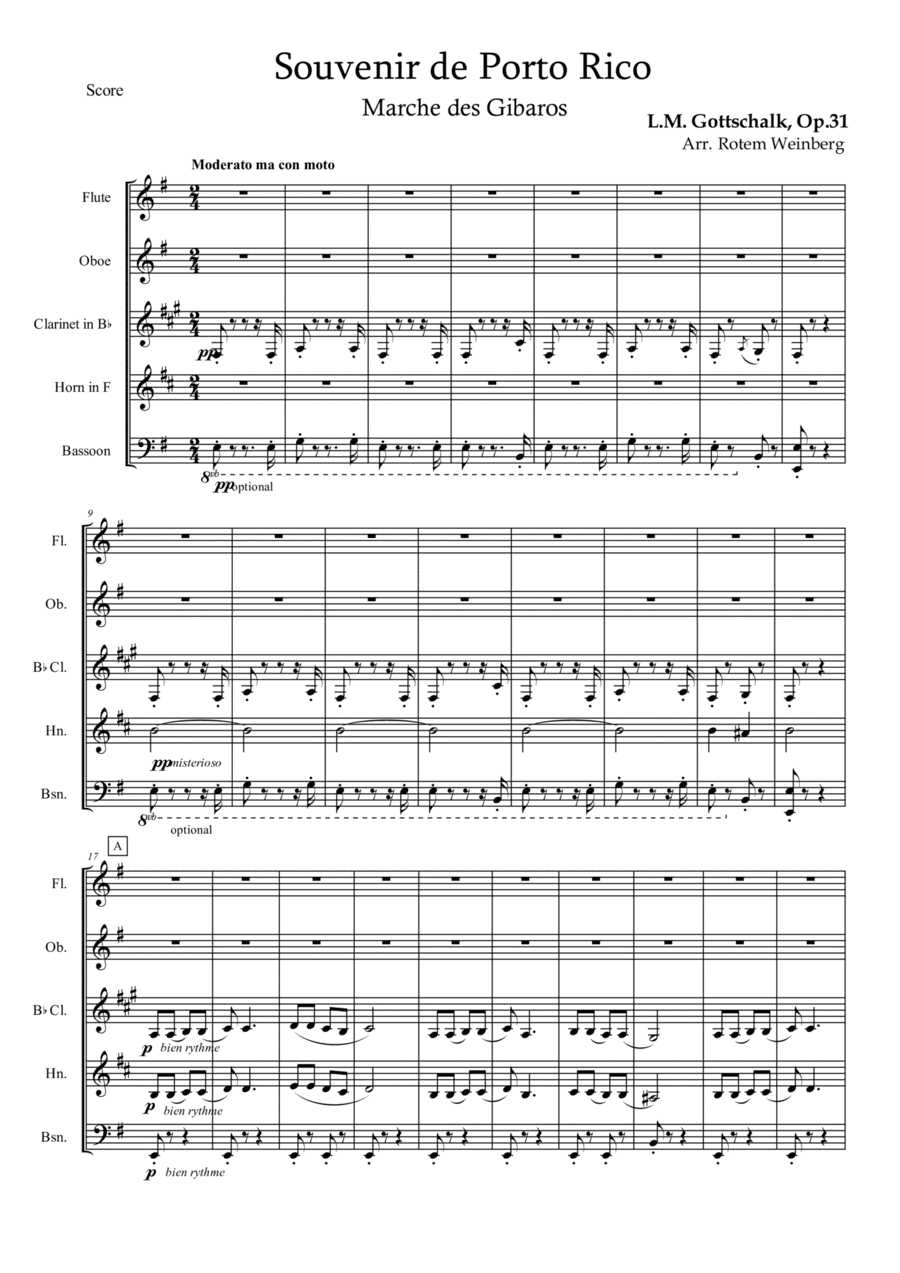 Souvenir de Porto Rico (Woodwind Quintet) (arr. Rotem Weinberg)