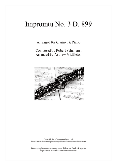 impromtu in G Flat D.899 arranged for Clarinet and Piano (arr. Andrew Middleton)