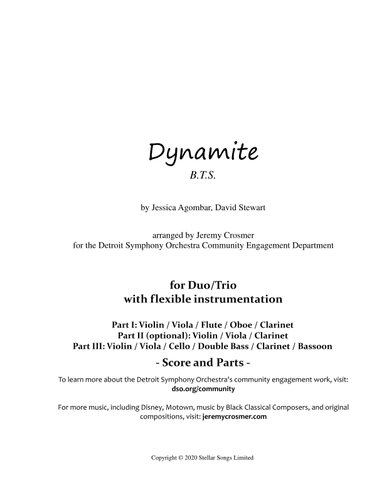 Dynamite (arr. Jeremy Crosmer)