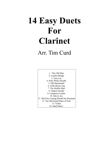 14 Easy Duets For Clarinet (arr. Curd)