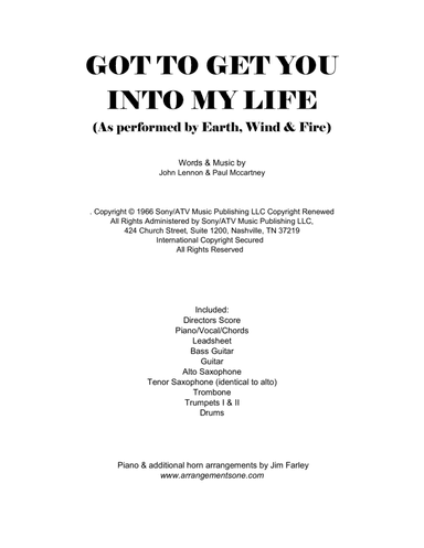 Got To Get You Into My Life (arr. Jim Farley www.arrangementsone.com)