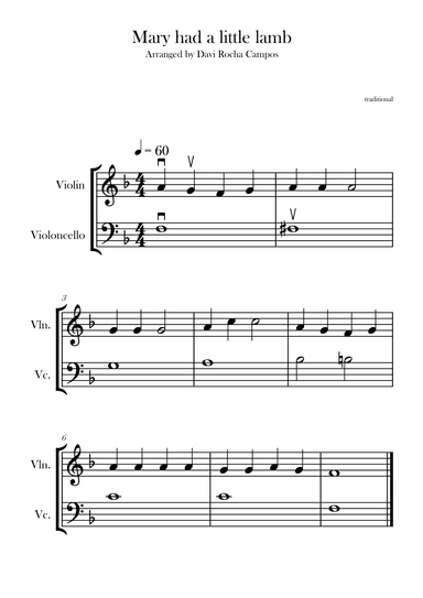 Mary had a little lamb (arr. Davi Rocha Campos)