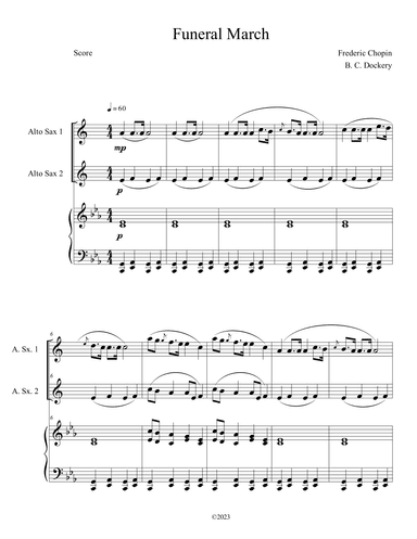 Funeral March (Alto Sax Duet with Piano Accompaniment) (arr. B. C. Dockery)