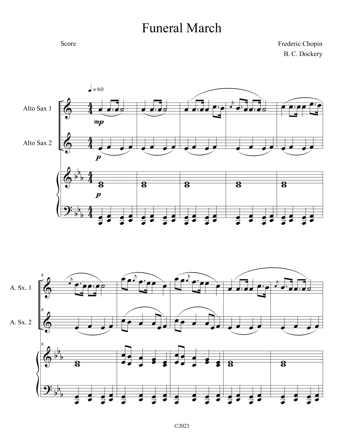 Funeral March (Alto Sax Duet with Piano Accompaniment) (arr. B. C. Dockery)