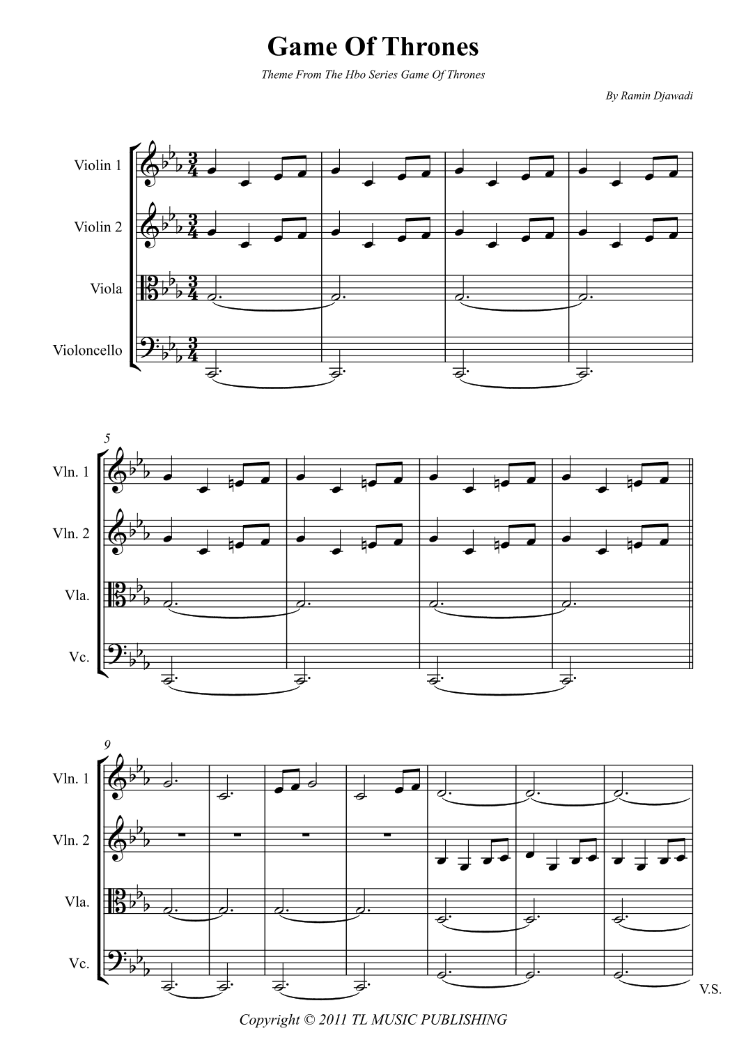 Game Of Thrones (arr. Wesley S. SIlva)