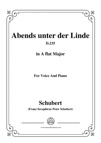 Schubert-Abends unter der Linde,D.235,in A flat Major,for Voice&Piano (arr. MSM)