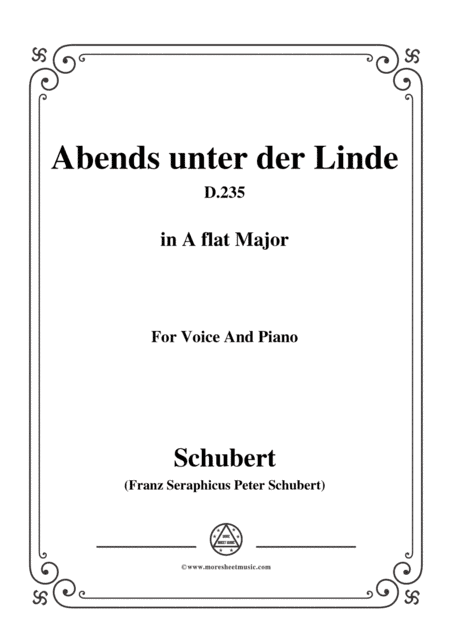 Schubert-Abends unter der Linde,D.235,in A flat Major,for Voice&Piano (arr. MSM)