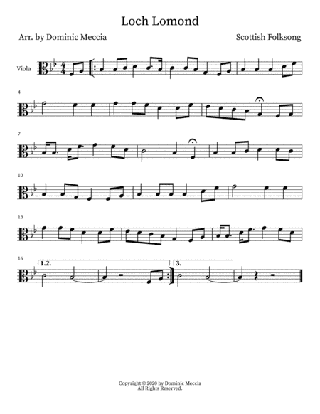Loch Lomond (arr. Dominic Meccia)