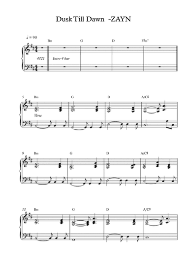 Dusk Till Dawn (arr. Pineapplechord)