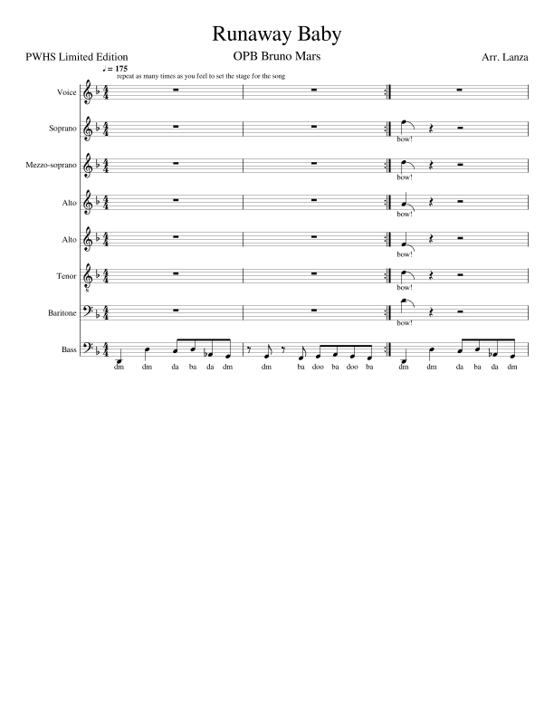 Runaway Baby (arr. Stephen Lanza)