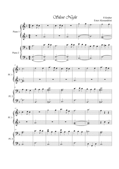 Silent Night. Piano 4 hands (arr. Ester Alessandrini)