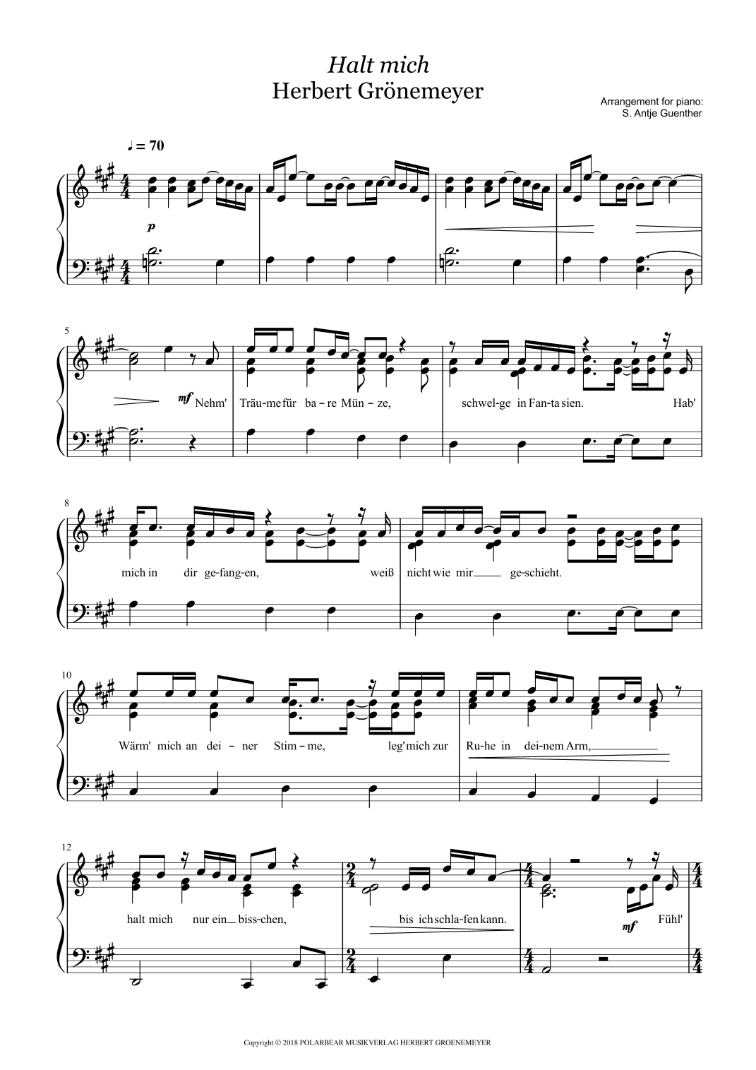 Hold Me (arr. Antje Günther)