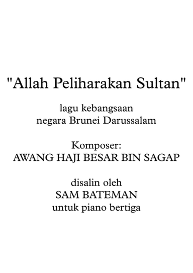 Allah Peliharakan Sultan (arr. Sam Bateman)